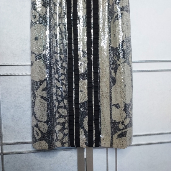 💟🤍NEW! Diane Von Furstenberg Ariba black & silver sequined formal dress Sz 6 - Picture 7 of 15